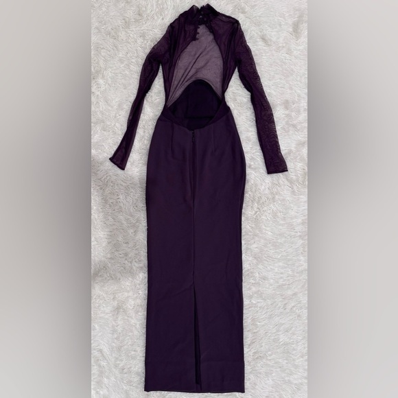 NWOT House of CB 'Safiya' Long Sleeve Cocktail maxi gown sz XS - Picture 5 of 8